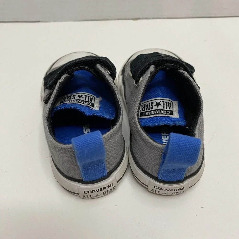 Converse Chuck Taylor All Star Infants Grey Hook and‎ Loop Sneakers 747695F 4